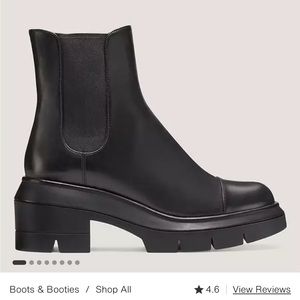 Stuart Weitzman Norah size 8.5W Round toe Block heel Ankle bootie​ with Lug sole